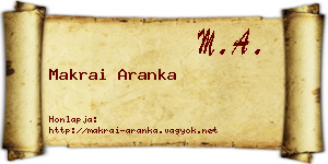 Makrai Aranka névjegykártya